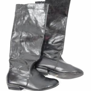 Charlotte Russe Black Leather Tall Flat Boots Sz 7